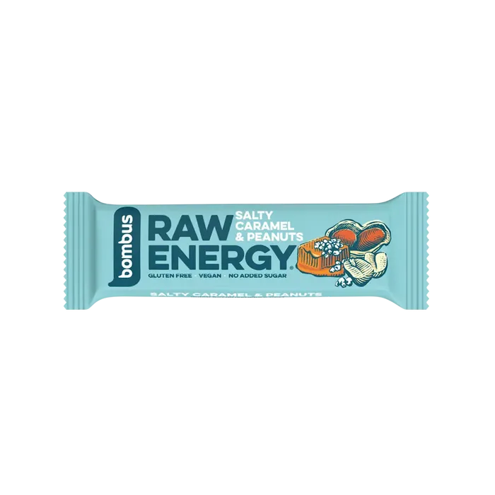 Bombus raw Energy tyčinka slaný karamel a arašídy 50 g